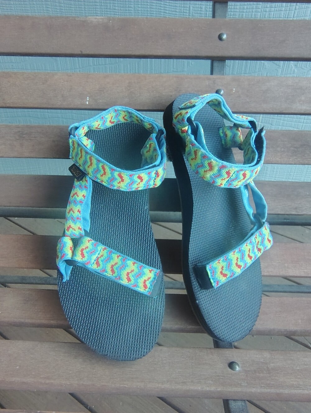 Women's Blue Multi-Color Strap Sandals